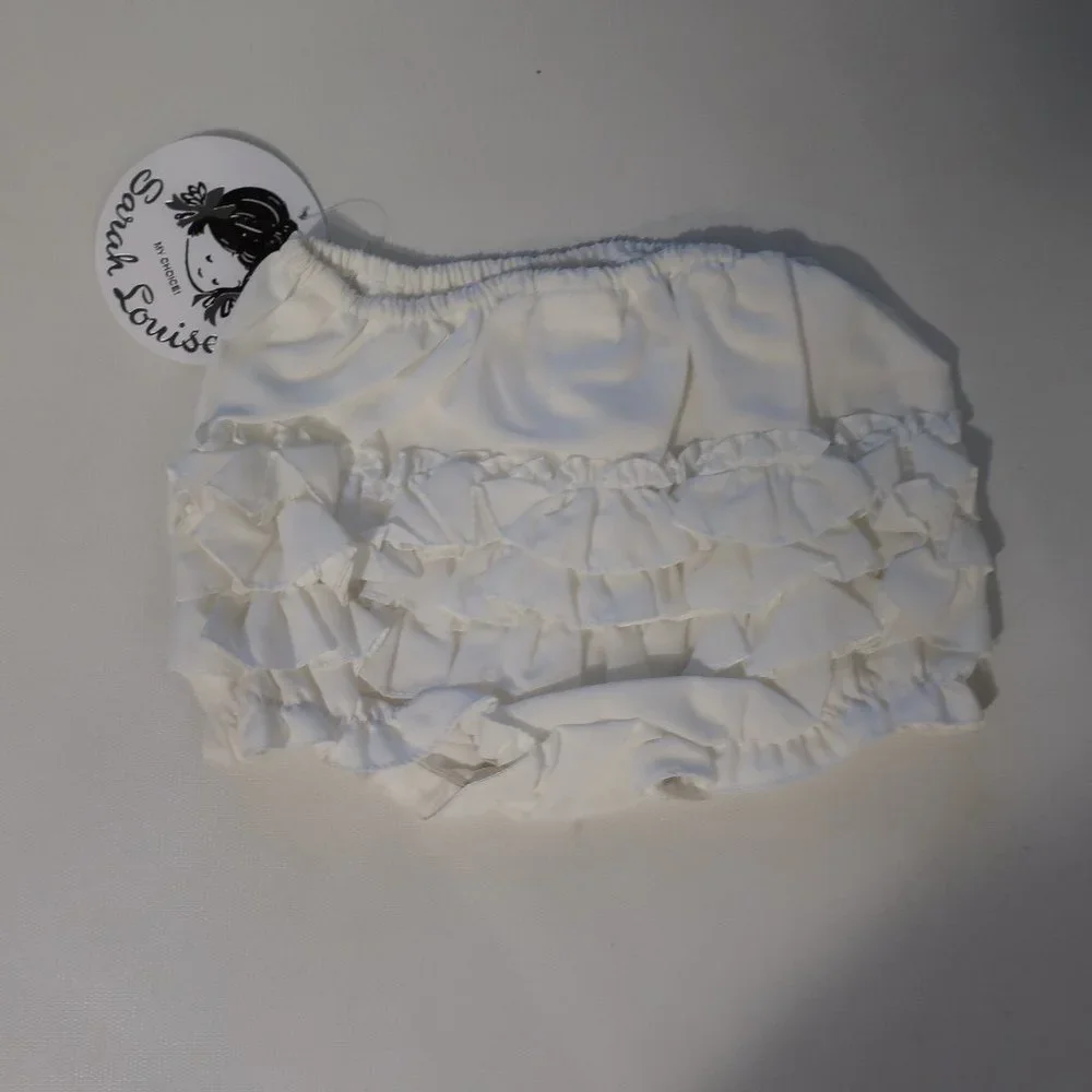 NWT Baby Girls Sarah Louise Off White Diaper Cover Panty M